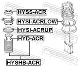 Febest HYSHB-ACR Rear Shock Absorber Boot (Set For One Side)