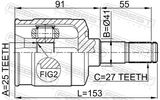 Febest 1211-EFMT Inner CV Joint 25X41X27