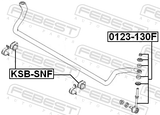 Febest KSB-SNF Front Stabilizer Bar Bush D25.1