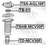 Febest TSS-AGL10F Front Shock Absorber Mounting