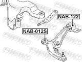 Febest NAB-122 Rear Bushing Without Bracket, Front Control Arm