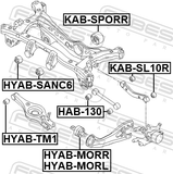 Febest HYAB-MORL Bushing Left, Rear Trailing Arm