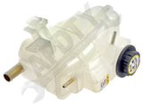 APDTY 714314 Coolant Reservoir Fluid Overflow Plastic Bottle Housing w/ Cap