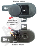 APDTY 93178 Interior Door Handle Front Left, Rear Left Textured Black