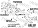 Febest KAB-SPF1RL Bushing Left, Rear Trailing Arm