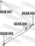 Febest SZAB-053 Rear Transverse Rod Bushing