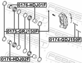 Febest 0176-HDJ01F Front Caliper Piston D48.1
