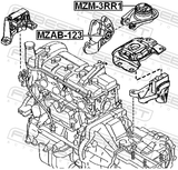 Febest MZAB-123 Rear Engine Mount Bushing