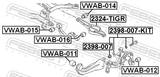 Febest 2398-007-KIT Suspension Arm Bolt W/ Washer Repair Kit