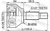 Febest 2110-CAK Outer CV Joint 26X56X27