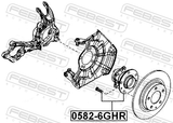 Febest 0582-6GHR Rear Wheel Hub
