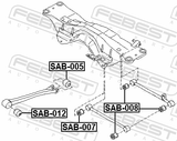 Febest SAB-012 Bushing, Rear Trailing Arm