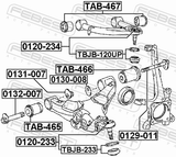 Febest TAB-467 Bushing, Front Upper Control Arm