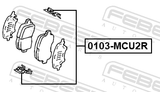 Febest 0103-MCU2R Disc Brake Clip Set (Set For Two Sides)