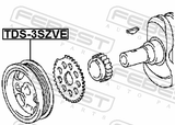 Febest TDS-3SZVE Crankshaft Pulley 3SZVE