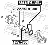Febest 2275-CERIIF Front Brake Caliper Repair Kit (Set For One Side)