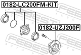 Febest 0182-LC200FM-KIT Front Wheel Hub Kit
