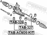 Febest TAB-ACM20-KIT Steering Rack Bushing Kit