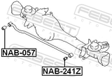 Febest NAB-057 Bushing, Front Transversal Rod