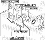 Febest 0276-J10F Front Caliper Piston D60.3