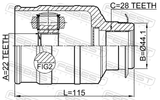 Febest 2211-FBRH Inner CV Joint Right 22X44.1X28