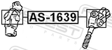 Febest AS-1639 Cross Shaft Joint, Steering Column Shaft 16X39