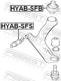 Febest HYAB-SFB Rear Bushing, Front Control Arm