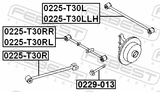 Febest 0225-T30RR Rear Right Transverse Link