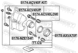 Febest 0176-NZE154F Front Caliper Piston D60.3
