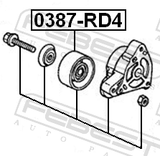 Febest 0387-RD4 Tension Pulley