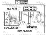 Febest 1877C-ASJRR Rear Right Brake Caliper Bracket Carrier (With Slide Pins)
