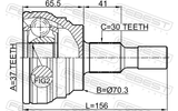 Febest 1610-164S Outer CV Joint 37X70.3X30