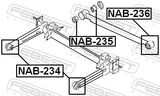 Febest NAB-234 Rear Crossmember Bushing