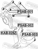 Febest PSAB-002 Bushing, Rear Lower Control Arm