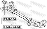 Febest TAB-304-KIT Rear Crossmember Bushing Kit