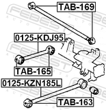 Febest TAB-165 Bushing, Rear Trailing Arm