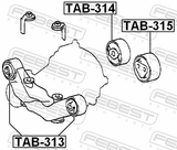 Febest TAB-315 Differential Mount