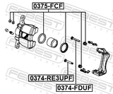 Febest 0375-FCF Front Brake Caliper Repair Kit (Set For One Side)