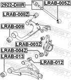 Febest LRAB-008Z Bushing, Rear Upper Control Arm