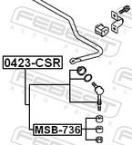 Febest MSB-736 Stabilizer Link Repair Kit 3 PCS