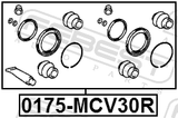 Febest 0175-MCV30R Rear Brake Caliper Repair Kit (Set For Two Sides)