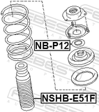 Febest NSHB-E51F Front Shock Absorber Boot