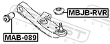 Febest MBJB-RVR Lower Control Arm Ball Joint Boot 38.45X29.7X15.9