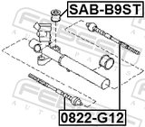 Febest 0822-G12 Steering Tie Rod