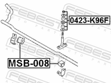 Febest MSB-008 Front Stabilizer Bar Bush D27