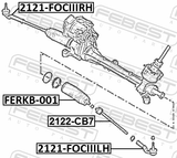 Febest 2121-FOCIIILH Steering Tie Rod End Left