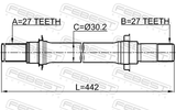 Febest 0312-CL7ATRH Axle Half Shaft Right 27X441.6X27