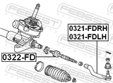 Febest 0321-FDLH Steering Tie Rod End Left
