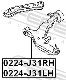 Febest 0224-J31LH Left Front Arm