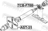 Febest AST-31 Cross Shaft Joint, Drive Shaft 29X50/78